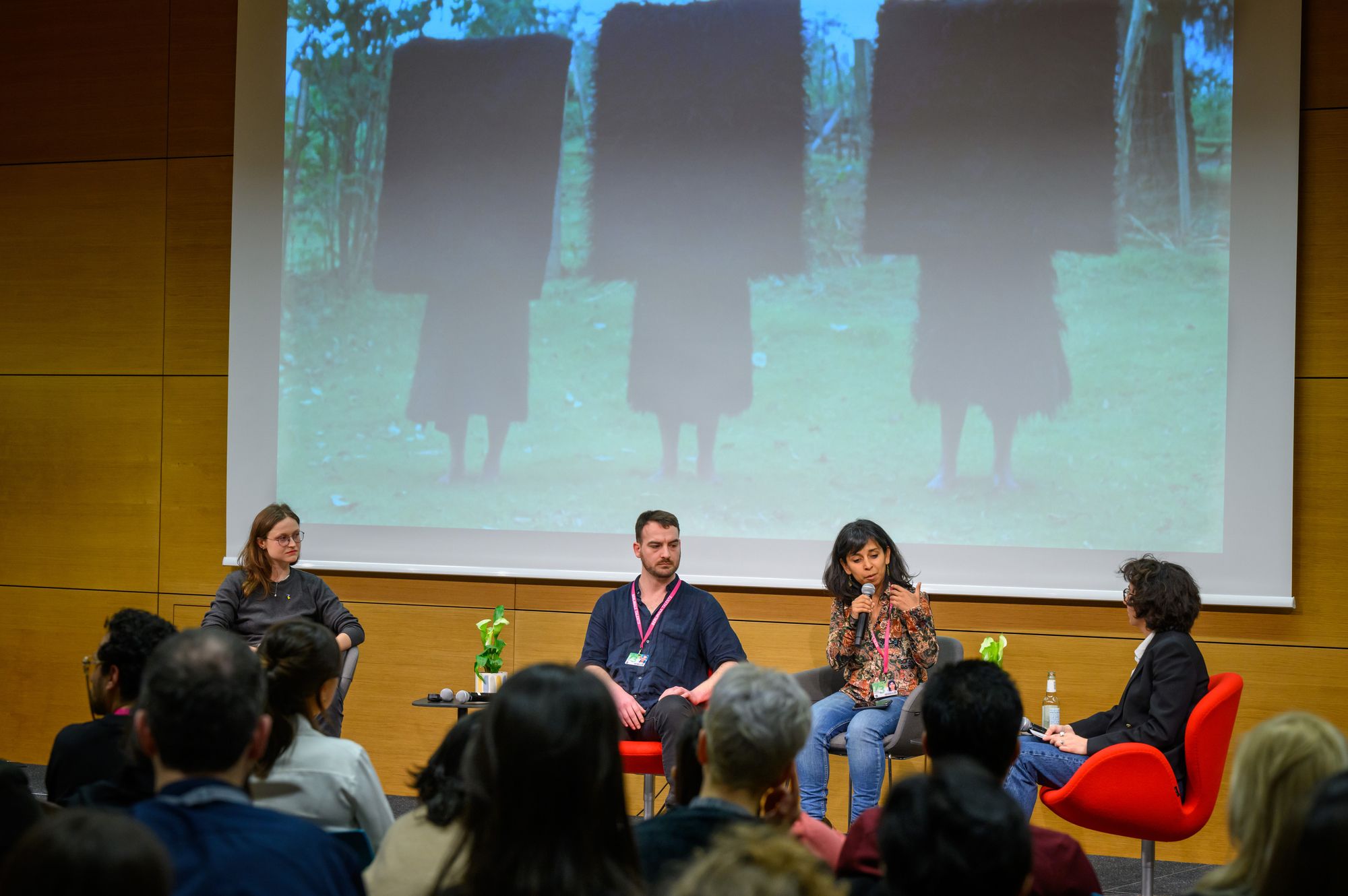 Gabriela Domínguez Ruvalcaba, Alex Widdowson and Alina Gorlova at the presentation at the EFM.