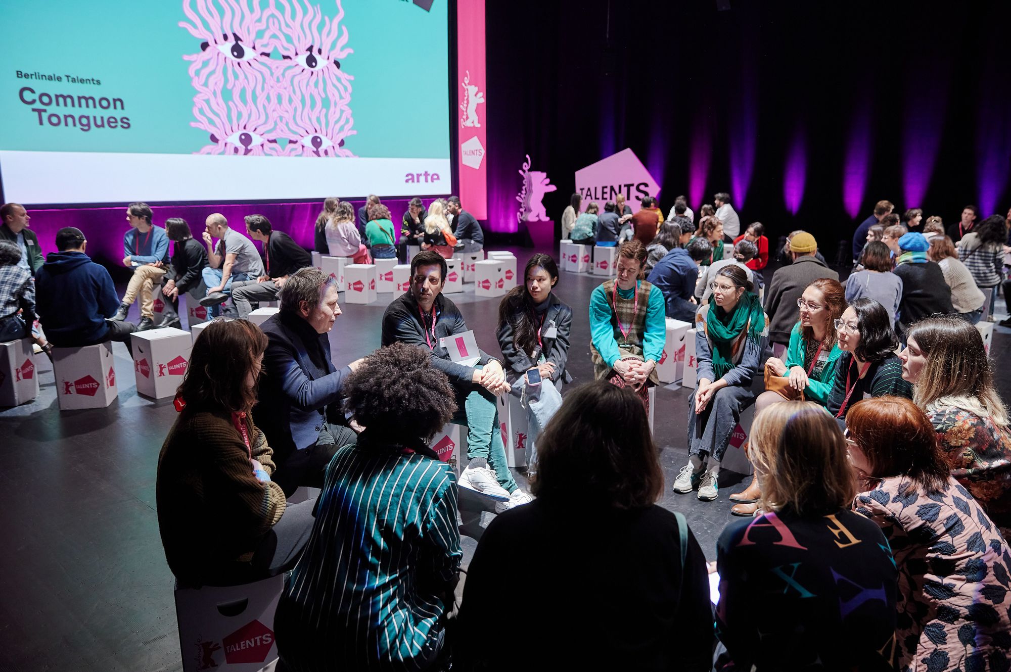 Olivier Père, CEO of Arte France Cinéma, leads one the Talents Circles in discussion.